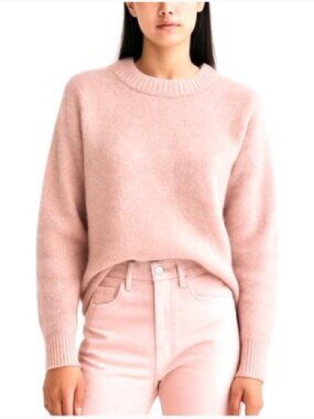 AYR Kickback Crewneck Sweater, Soft Pink Size M